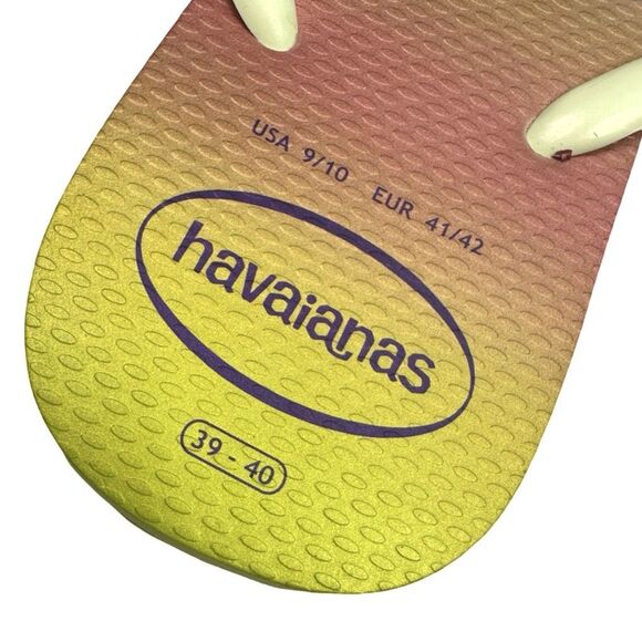Havaianas Slim Gradient Sunset Flip Flops Lime Green - Size 9/10 (41/42) - Picture 5 of 7